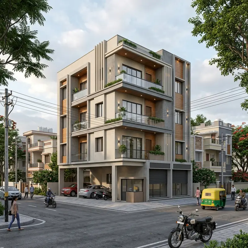 S+3 Semi-commercial building in Nagole, Snehapuri Colony, Hyderabad
